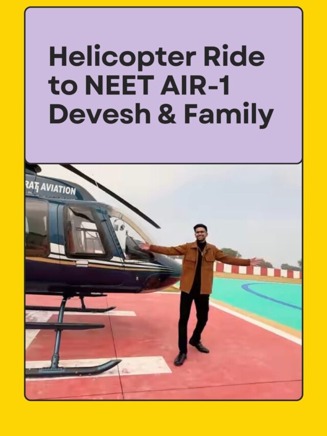 Helicopter Ride & 31 Lakh Cash Price to NEET Topper Devesh