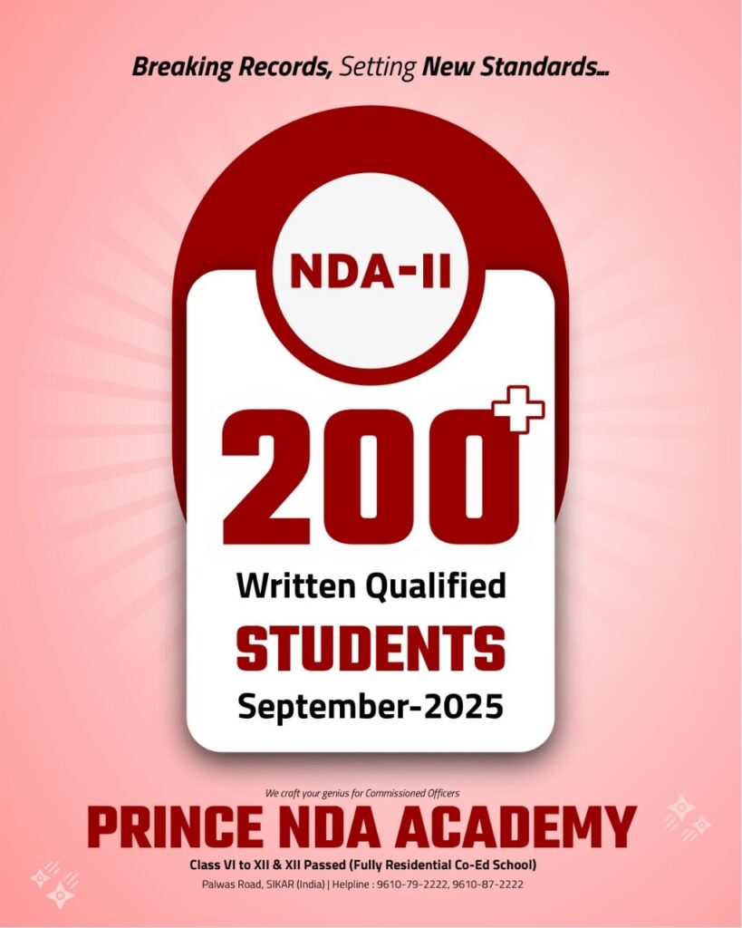 223 Canddiates selected in Prince NDA Academy Result NDA-2 2025 