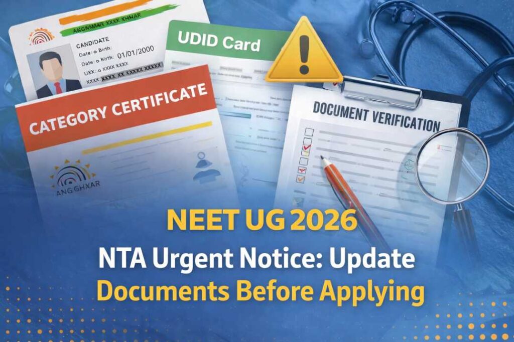 NEET UG 2026 Documents Alert From NTA 